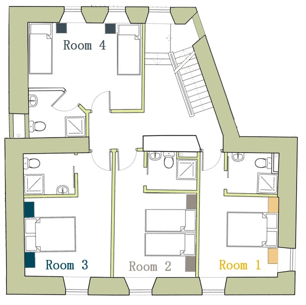 The first floor at the Dale Manor